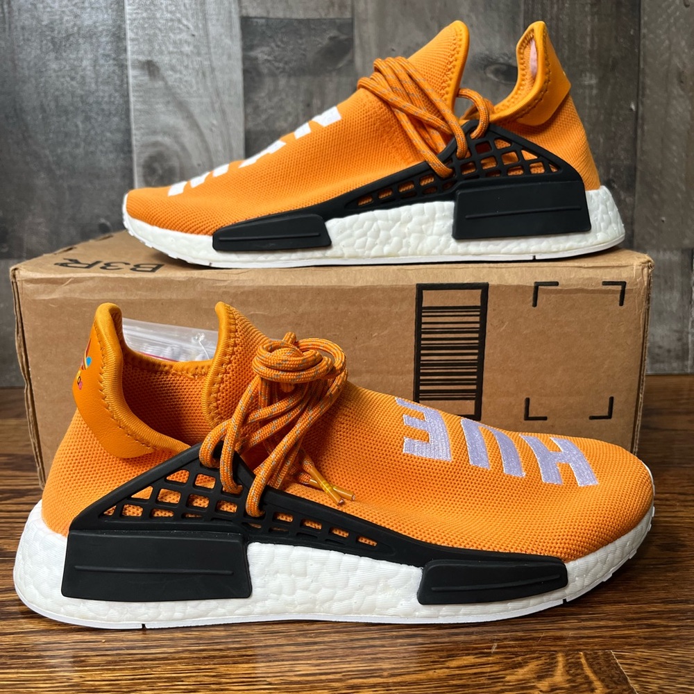 Adidas Pharrell NMD Human Race Orange Tangerine Size 8.5 BB3070 OG Shoes HU RARE
